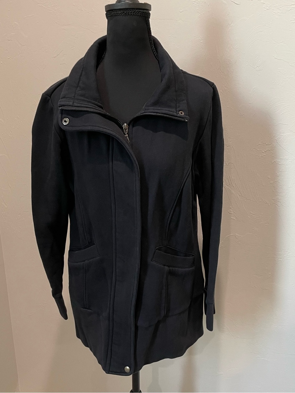 Coldwater Creek Black Utility Zip Jacket